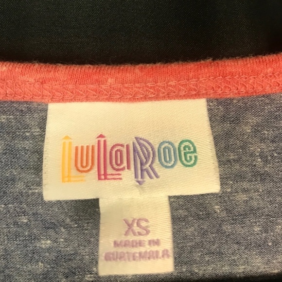 LulaRoe Heather Blue Oversized T-Shirt XS - Picture 3 of 4
